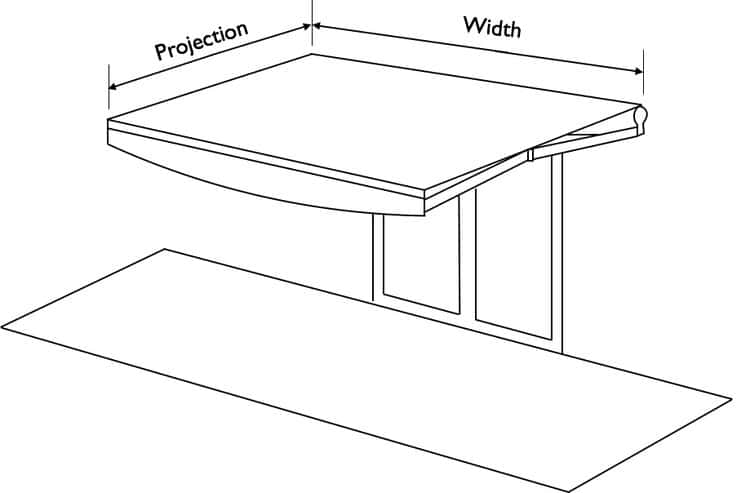 Patio Awning Sizes Diagram