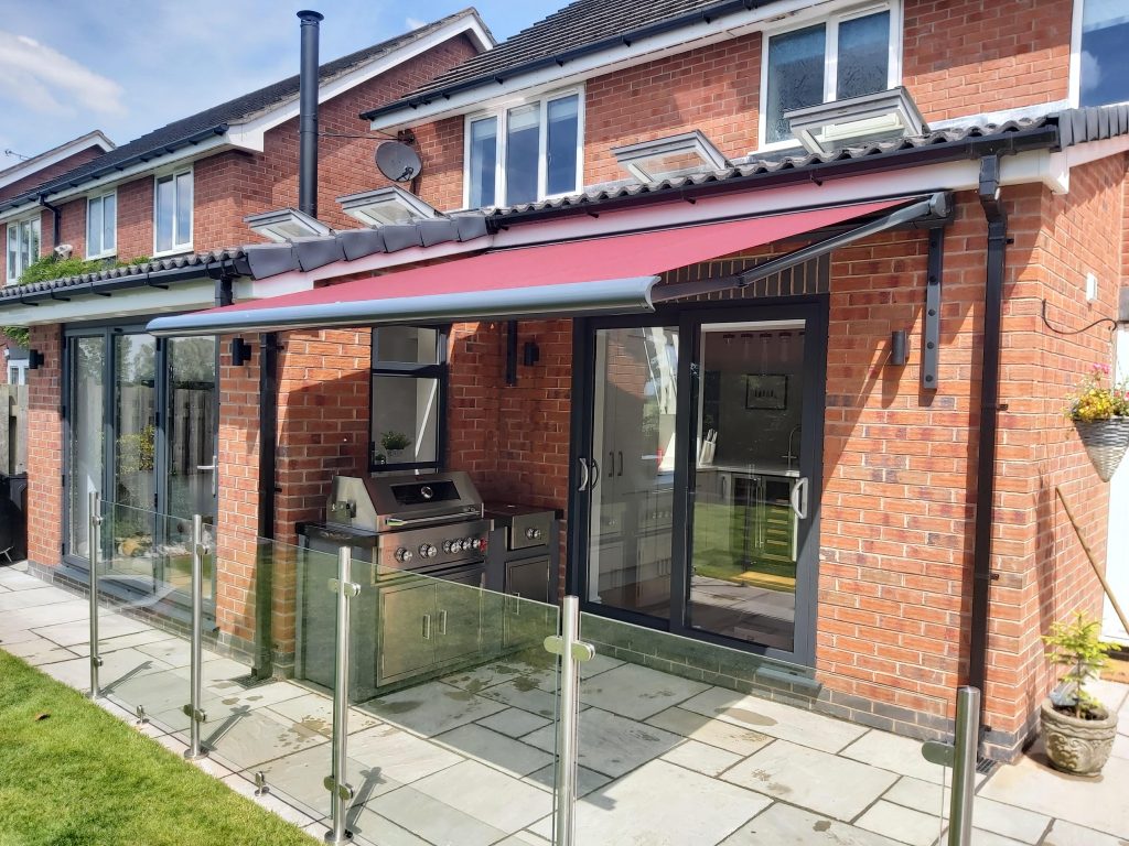 Weinor Cassita II Patio Awning Side View In Frodsham Cheshire