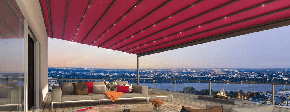 Fabric Roof Veranda with lighting